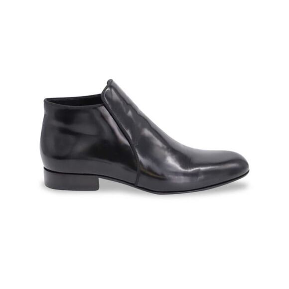 Celine Ankle Boots Black Leather Short Bootie Slipper Chelsea Women’s Size 40 10 - Picture 1 of 5